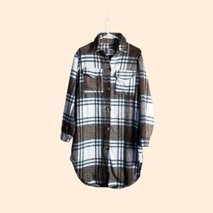 Princess Polly Plaid Oversized Shirt Jacket
